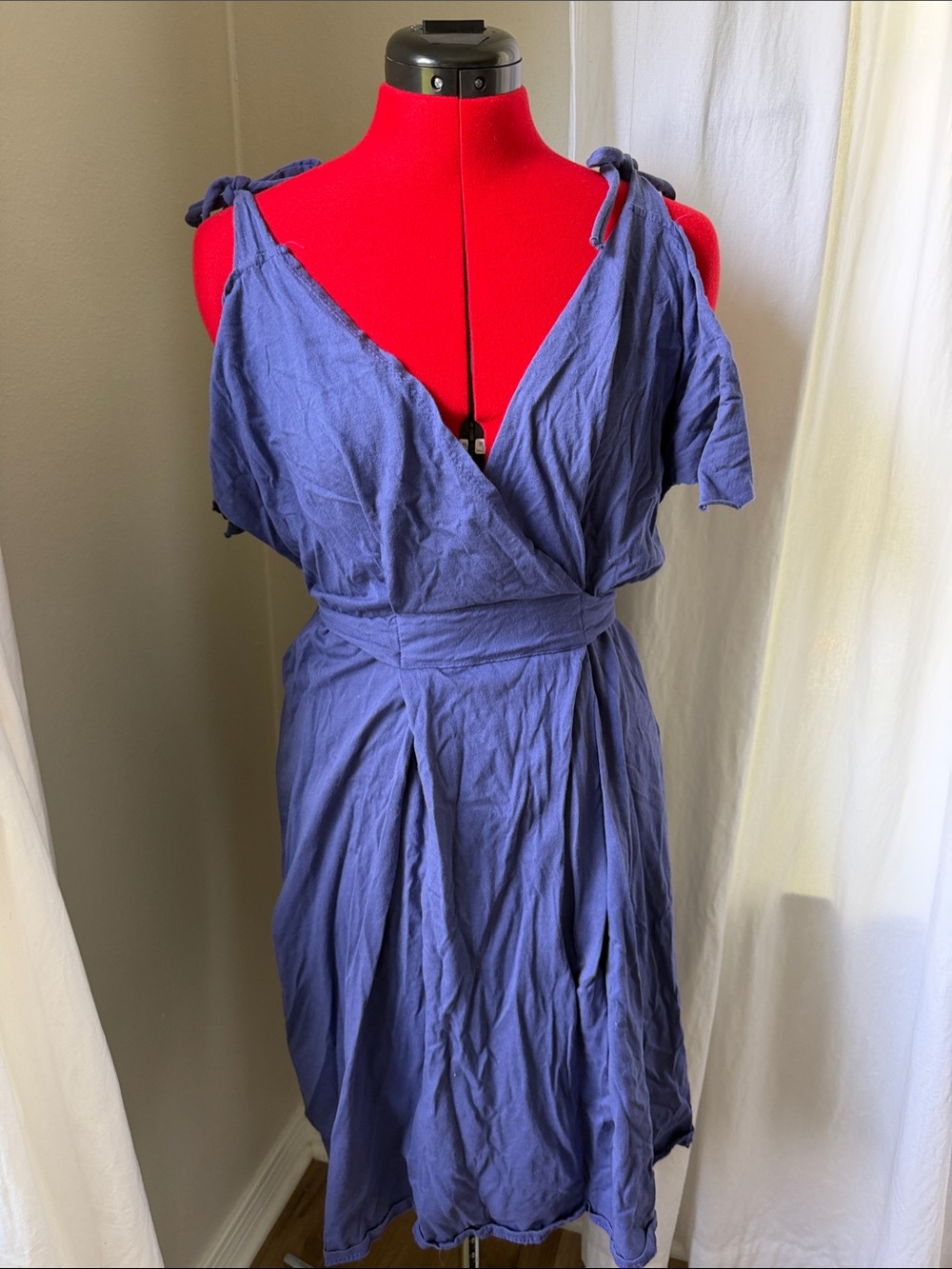 Pretty Pushers Periwinkle Tie-Shoulder Wrap Chemise